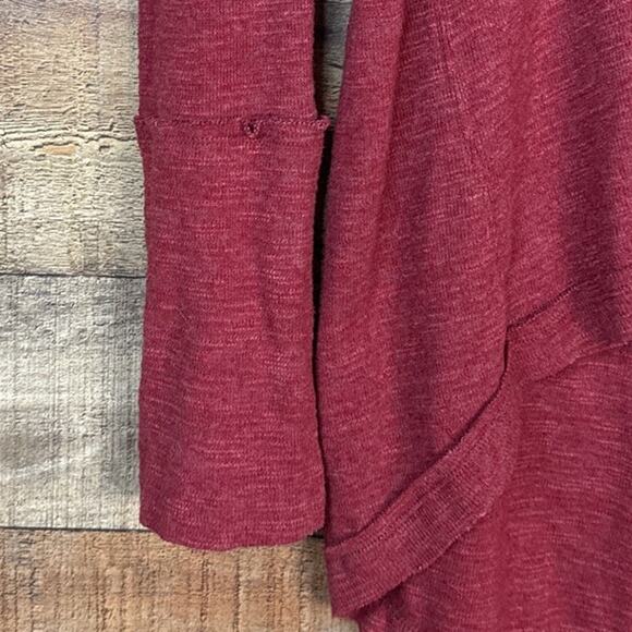 We The Free People Split Back Turtleneck Top Long Sleeve Brick Red Size Medium - Picture 4 of 11